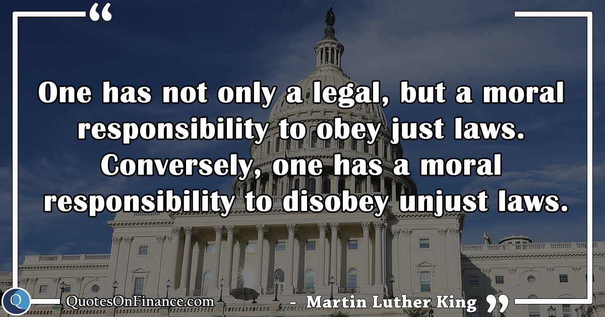 Disobey unjust laws